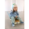 Wintermuts met teddy groen / blauw - Teddy winter hat skateboard granite green